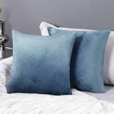 Deconovo Super Soft Crushed Velvet Cushion Cover Blue (40x40cm)