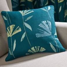 Turquoise Scatter Cushions Fusion Dacey Contemporary Floral Print Piped Edge Cushion Cover Turquoise