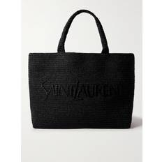 Saint Laurent Tragetaschen Saint Laurent Logo-Embroidered Raffia Tote Men Black