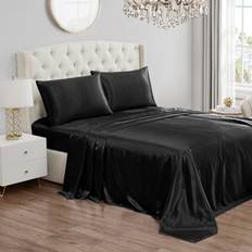 Twin Bed Sheets Juicy Couture Twin Silky Bed Sheet Black (243.84x167.64)