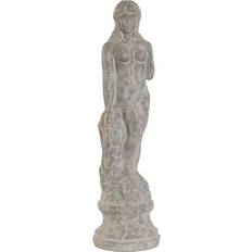 Brugskunst Home ESPRIT Dekorativ Figur Grå Dame 17 x 17 x 61 cm Dekorationsfigur