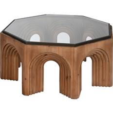 Multicoloured Coffee Tables Home ESPRIT Crystal Fir Wood Centre 99 x 99 x 46 cm Coffee Table