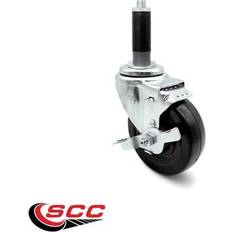 DIY Accessories Service Caster 4 Inch Hard Rubber Wheel Swivel 7/8 Inch Expanding with Brake SCC