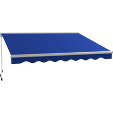 Blue Patio Awnings OutSunny 120"" W D Cover Retractable Patio Awning