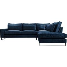 Corblack 3-Personers Hjørnesofa Velour Blå Sofa