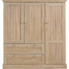 Naturfarvet - Udtræksskuffer Garderobeskabe Bovento Birch Natural Garderobeskab 122x130cm