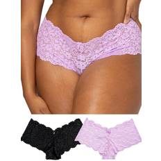 Underwear Smart & Sexy Women's Signature Lace Cheeky Panty Pack, Stellar Orchid/Black Hue