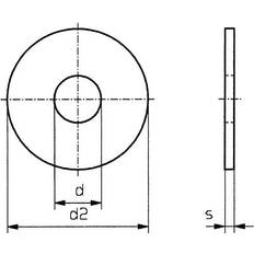 Rustfri stål Rund skiver Toolcraft Mellemlægsskive 4.3 mm 12 mm Rustfrit Stål A2 100 stk
