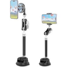 Mobile Device Holders Puluz Car Suction Cup Arm Mount Phone Tablet Magnetic Holder with Phone Clamp Black