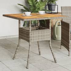 vidaXL Havebord Med Akacietop 80x80x75 cm Polyrattan Grå