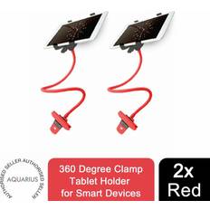 Mobile Device Holders Aquarius 360 Degree Clamp Red Tablet Holder for Smart Devices, 2x