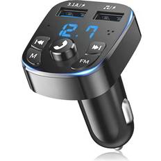 Display FM Transmitters Chronus Bluetooth FM Transmitter for Car, 5.0 Universal Car Charger