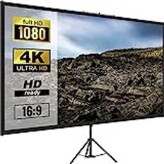 VEVOR 16:9 Beamer Leinwand 4K HD Stativleinwand Projektionsfläche 200x113cm Präsentationswand 160-Grad-Betrachtungswinkel 200-250cm höhenverstellbar ideal für Heimkino Tagungsraum Hochzeiten