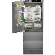 Liebherr Integrated Fridge Freezers - Open Door Alarm Liebherr ECBNE7871 Integrated BioFresh Fridge Freezer Stainless Steel, Silver