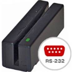 Memory Card Readers MagTek Magstripe Swipe Card Reader Mini Port-Powered RS-232 kortlæser Spor 1 & 2 RS-232 sort
