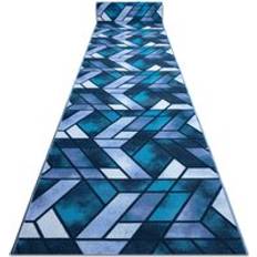 RUGSX Anti-Slip Romby Runner Blue cm