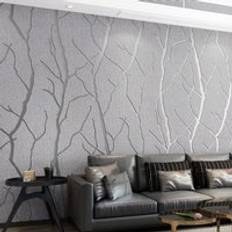 LivingAndHome Modern Grey Nonwoven Minimalist Wallpaper