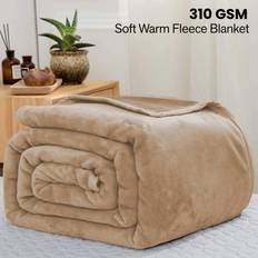 Aspire Homeware Camel Fleece Blankets Brown