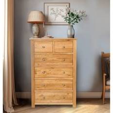 Hallowood Furniture Hallowood Waverly Solid Oak 6 Chest of Drawer