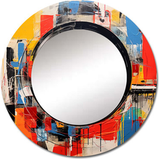 Red Wall Mirrors Design Art Colorful Retro Vinyl II Music Wall Mirror