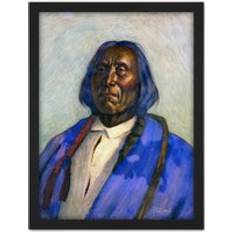 Red Framed Art ARTERY8 Cloud Native American Sioux Painting Large Framed Art
