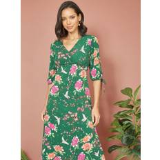 Floral Print Midi Dress, Green