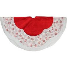 Christmas Tree Skirts Northlight 48" Glitter Snowflake Scallop Christmas Tree Skirt Christmas Tree Skirt
