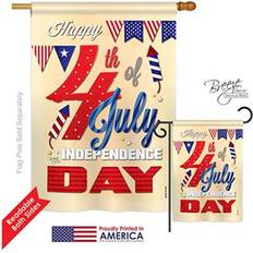 Garden & Outdoor Environment Breeze Decor 11008 Fourth of July Happy 4th 2-Sided Vertical Impression