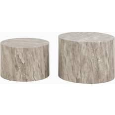 Reforma Dice Round Set Grey Marble Coffee Table