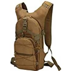 Kaiyei militär cykel ryggsäck 15 l kamouflage vardaglig flera fickor hållbar vattentät resor taktisk klättring vandring sport liten ryggsäck väska armédag pack, Khaki, 8.26"L x 5.51"W x 16.5"H