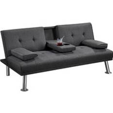 Yaheetech Fabric Upholstered Convertible Futon Sofa