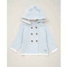 Babies Cardigans Children's Clothing Hooded Bear Cotton Knit Cardigan Baby Blue 6-12