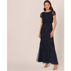 Adrianna Papell Blouson Beaded Maxi Dress, Navy/Black