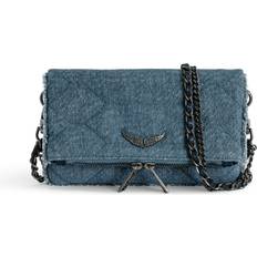 Zadig & Voltaire Clutches Zadig & Voltaire Rock Nano Glitter Denim Quilted Clutch Storm One size