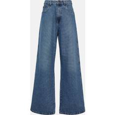 Miu Miu High-Rise Wide-Leg Jeans Blau