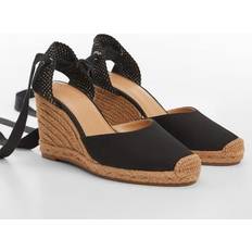 Mango Espadrilles Mango Women's Lace-Up Espadrilles Black