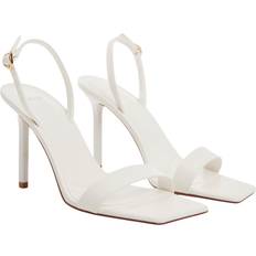 Stiletto Heeled Sandals Mango Square Toe Heeled Sandal - White