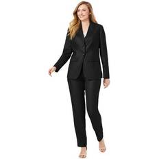 Jessica London Suits Jessica London Plus Women's 2-Piece Stretch Crepe Single-Breasted Pantsuit in Black Size W Set