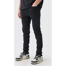 Jeans boohooMAN Mens Skinny Stretch Stacked Jean In True Black 30R