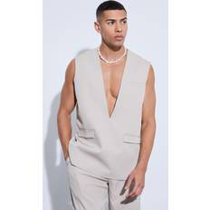 Mies - Villa Liivit boohooMAN Tailored Pull Over Waistcoat - Bone