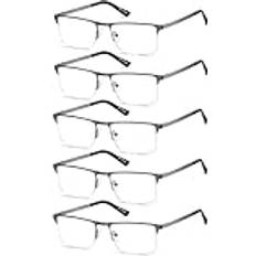 Grey Reading Glasses Eyecedar 5-Pack Metal Gunmetal Reading Glasses