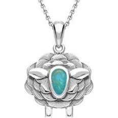 White Gold Necklaces C. W. Sellors 9ct White Gold Turquoise Sheep Necklace