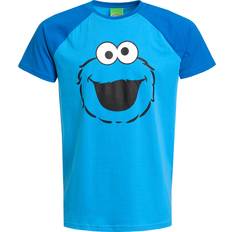 Sesame Street Cookie Monster Face Herren T-Shirt blau Blau