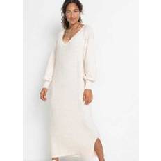 Bonprix Oversized Knitted Dress Ivory Marl