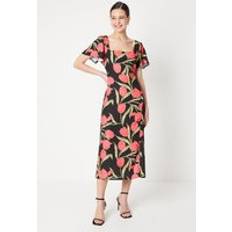 Midi Dresses - Square Dorothy Perkins Square Neck Button Detail Midi Dress Floral