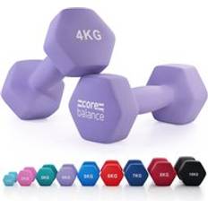 Core Balance Neoprene Hex Dumbbells 4kg Purple