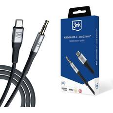3mk AUX USB-C Jack TheMobileStore Ljudkablar 1m