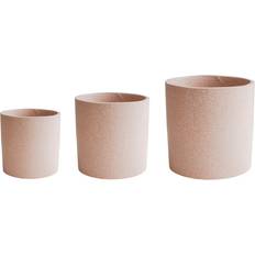 Ivyline Set of 3 Valetta Terrazzo Planters Blush