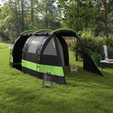 OutSunny 4-5 Person Blackout Camping Tent with Bedroom and Living Room Black Black