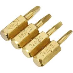 Power Tool Accessories Greenzech 4pcs 25mm 1.8-2.7mm Triangle Shaped Screwdriver Bits 1/4 Inch Hex Shank Electroplating Bronze